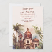 Waterverf Costa Rica Destination Wedding Invitati Kaart (Voorkant)