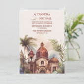 Waterverf Costa Rica Destination Wedding Invitati Kaart (Staand voorkant)