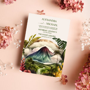 Waterverf Costa Rica Destination Wedding Invitati Kaart