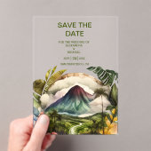 Waterverf Costa Rica Destination Wedding Save the Acryl Uitnodigingen (Insitu (Draagbaar))