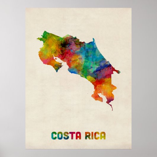 Waterverf Costa Rica Poster (Voorkant)