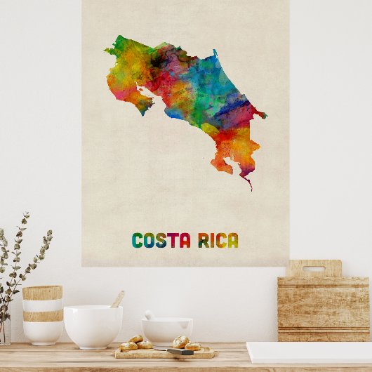 Waterverf Costa Rica Poster (Keuken)