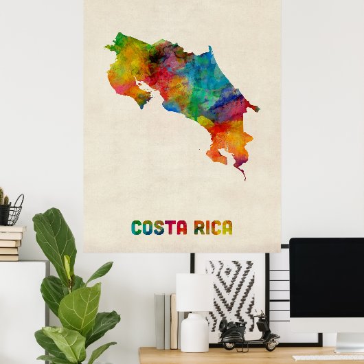 Waterverf Costa Rica Poster (Thuiskantoor)