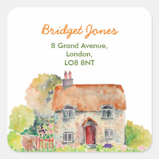 Waterverf Cottage Adres Label