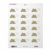 Waterverf  Cottage Adres Label (Full Sheet)