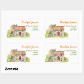 Waterverf Cottage Adres Label (Vel)