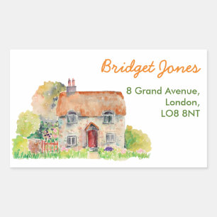 Waterverf Cottage Adres Label