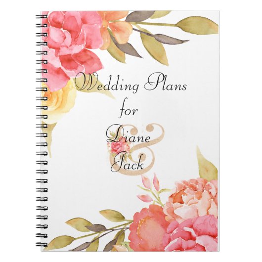 Waterverf Cottage Garden Rozen Notitieboek (Voorkant)