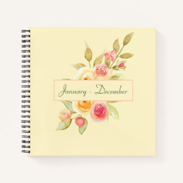 Waterverf Cottage Garden Rozen Notitieboek