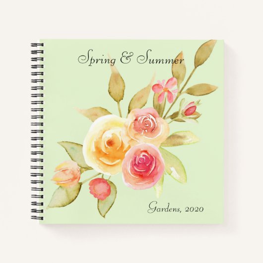Waterverf Cottage Garden Rozen Notitieboek (Voorkant)