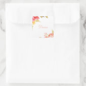 Waterverf Cottage Garden Rozen Scrapbook Vierkante Sticker (Tas)