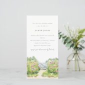 Waterverf Cottage Garden Vrijgezellenfeest Invite Bedankkaart (Staand voorkant)