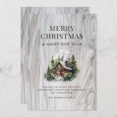 Waterverf Cottage rustiek hout Feestdagenkaart (Voorkant / Achterkant)