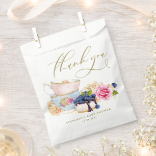 Waterverf Cottagecore Botanische Baby Shower Thee Bedankzakje