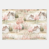 Waterverf Cottagecore Pattern Inpakpapier Vel (Voorkant 3)