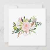 Waterverf Cotton Blush Rozen Bewaar de datum Kaart (Achterkant)