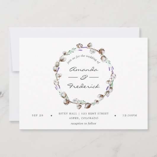 Waterverf Cotton Lavender Country Weddenschap Kaart (Voorkant)