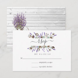 Waterverf Cotton Lavender Country Weddenschap RSVP Kaartje