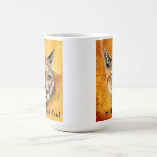 Waterverf Cougar Animal World's beste vader Koffiemok (Center)