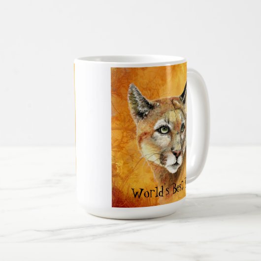 Waterverf Cougar Animal World's beste vader Koffiemok (Voorkant rechts)