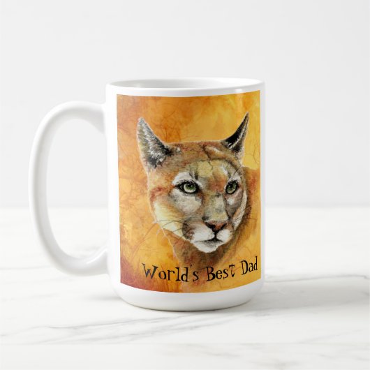 Waterverf Cougar Animal World's beste vader Koffiemok (Links)