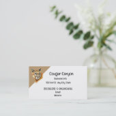 Waterverf Cougar met Visitekaartje Animal Tracks (Staand voorkant)