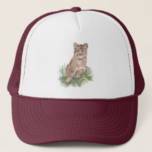 Waterverf Cougar Mountain Lion Wildlife Natuur Trucker Pet