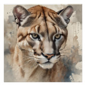Waterverf Cougar nr. 2 Perfect Poster (Voorkant)