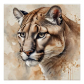 Waterverf Cougar nr. 5 Perfect Poster (Voorkant)