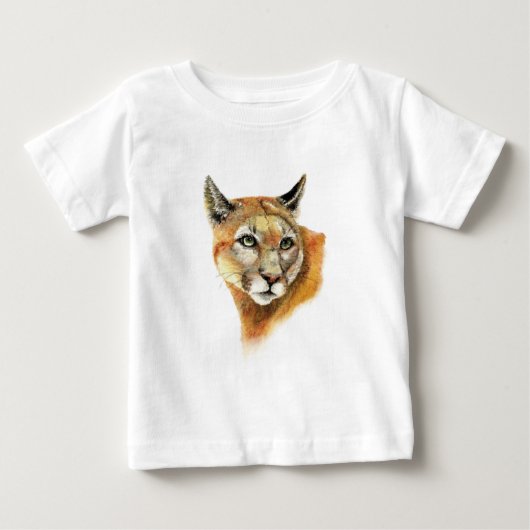 Waterverf Cougar Puma Animal Natuur Art (Voorkant)