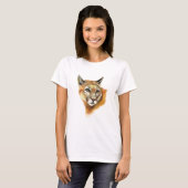 Waterverf Cougar Puma Animal Natuur Art T-shirt (Voorkant volledig)