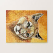 Waterverf Cougar, Puma, Mountain Lion Animal Cat Legpuzzel (Horizontaal)