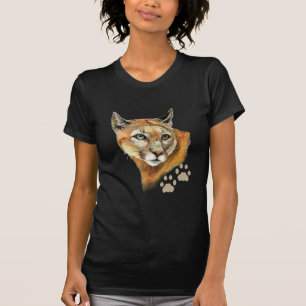 Waterverf Cougar Puma, Mountain Lion, Animal T-shirt