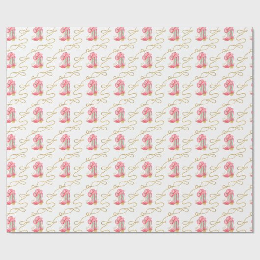 Waterverf Country Christmas Cowboy Boots Cadeaupapier (Vlak)