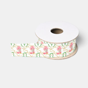 Waterverf Country Christmas Cowboy Boots Grosgrain Lint