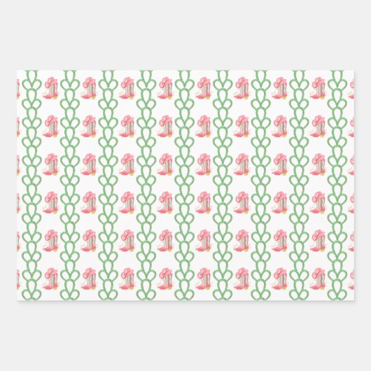 Waterverf Country Christmas Cowboy Boots Inpakpapier Vel (Voorkant)