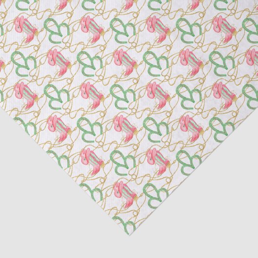 Waterverf Country Christmas Cowboy Boots Tissuepapier (Detail)