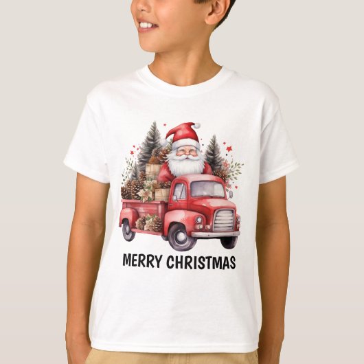 Waterverf Country Christmas truck tekst toevoegen  T-shirt (Voorkant)
