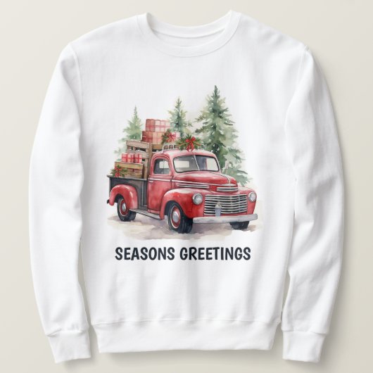 Waterverf Country Christmas truck tekst toevoegen Trui (Design voorkant)