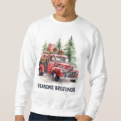 Waterverf Country Christmas truck tekst toevoegen Trui (Voorkant)