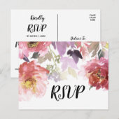 Waterverf Country Flowers RSVP Briefkaart (Voorkant / Achterkant)
