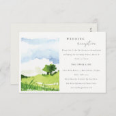 Waterverf Countryside Hills Wedding Reception Informatiekaartje (Voorkant / Achterkant)