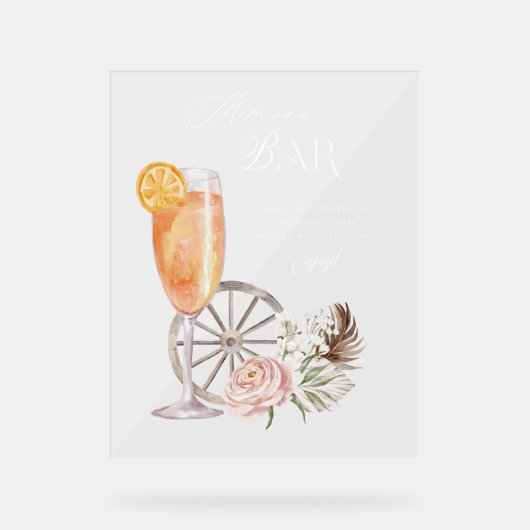 Waterverf County Westerne Waterverf Mimosa Bar Acryl Bord (Voorkant)