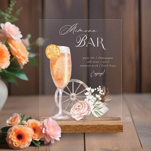 Waterverf County Westerne Waterverf Mimosa Bar Acryl Bord