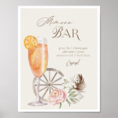 Waterverf County Westerne Waterverf Mimosa Bar Poster (Voorkant)