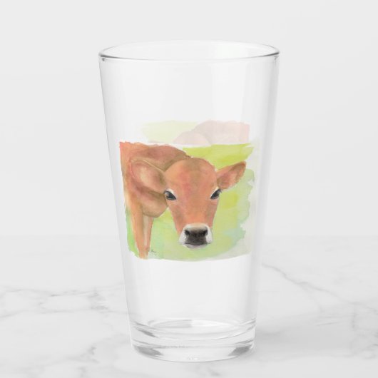 Waterverf Cow Glass Cup Glas (Achterkant)