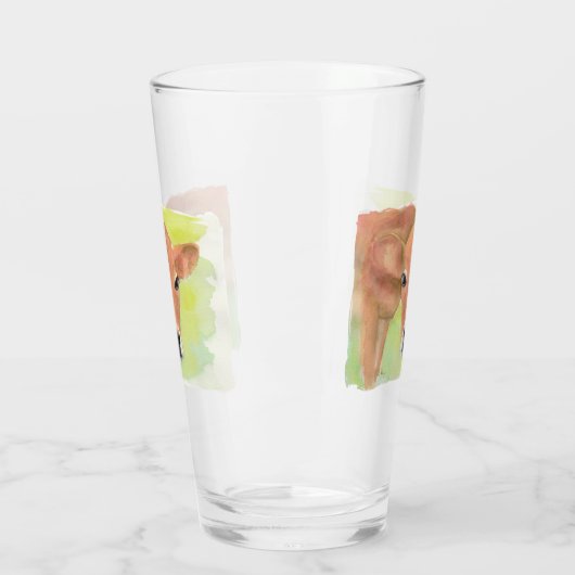 Waterverf Cow Glass Cup Glas (Links)