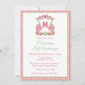 Waterverf Cowboy Boots Monogram Crest Party Kaart (Voorkant)