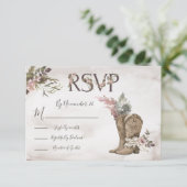 Waterverf Cowboy Boots Paard antwoordkaarten RSVP (Staand voorkant)