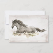 Waterverf Cowboy Boots Paard antwoordkaarten RSVP (Achterkant)